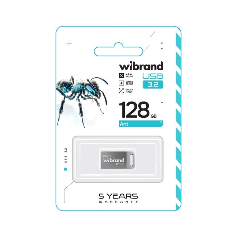 USB флеш накопичувач Wibrand 128GB Ant Silver USB 3.2 Gen 1 (USB 3.0) (WI3.2/AN128M4S) - фото 2
