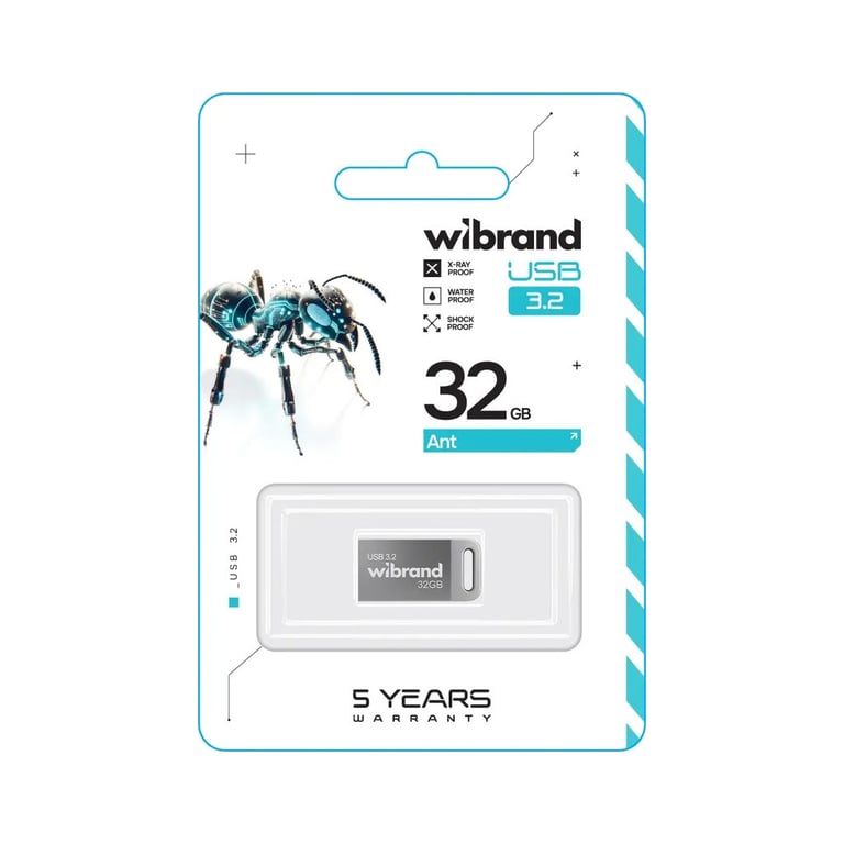USB флеш накопичувач Wibrand 32GB Ant Silver USB 3.2 Gen 1 (USB 3.0) (WI3.2/AN32M4S) - фото 2