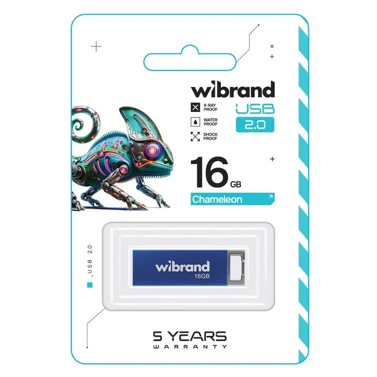 USB флеш накопичувач Wibrand 16GB Chameleon Blue USB 2.0 (WI2.0/CH16U6U) - фото 2