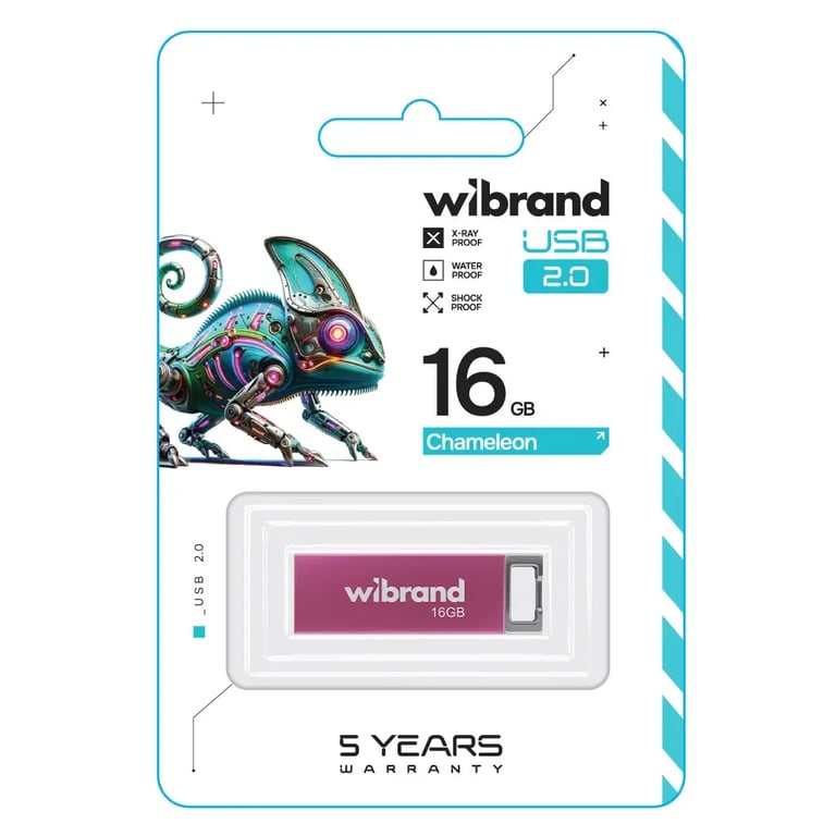 USB флеш накопичувач Wibrand 16GB Chameleon Pink USB 2.0 (WI2.0/CH16U6P) - фото 2