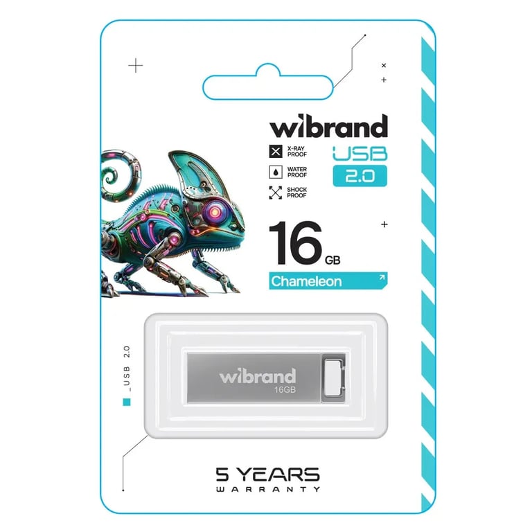 USB флеш накопичувач Wibrand 16GB Chameleon Silver USB 2.0 (WI2.0/CH16U6S) - фото 2