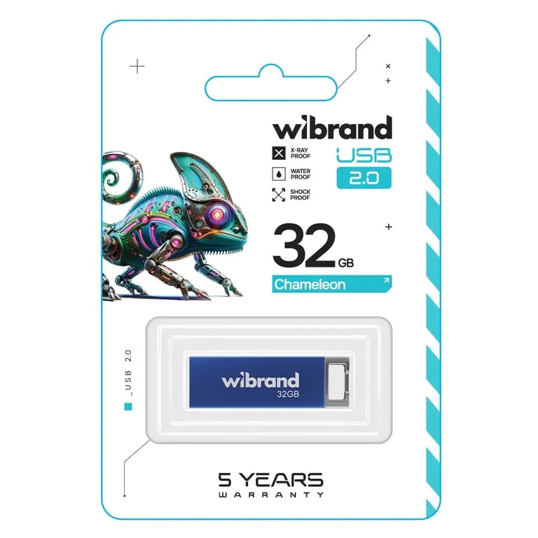 USB флеш накопичувач Wibrand 32GB Chameleon Blue USB 2.0 (WI2.0/CH32U6U) - фото 2