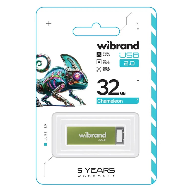USB флеш накопичувач Wibrand 32GB Chameleon Green USB 2.0 (WI2.0/CH32U6LG) - фото 2