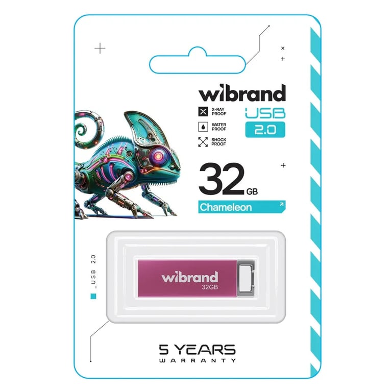 USB флеш накопичувач Wibrand 32GB Chameleon Pink USB 2.0 (WI2.0/CH32U6P) - фото 2