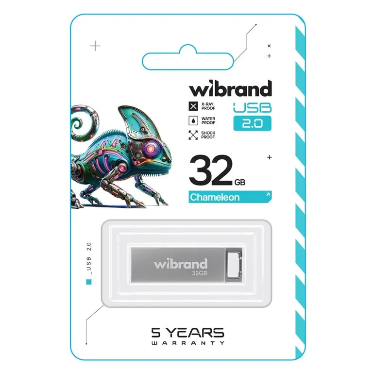 USB флеш накопичувач Wibrand 32GB Chameleon Silver USB 2.0 (WI2.0/CH32U6S) - фото 2