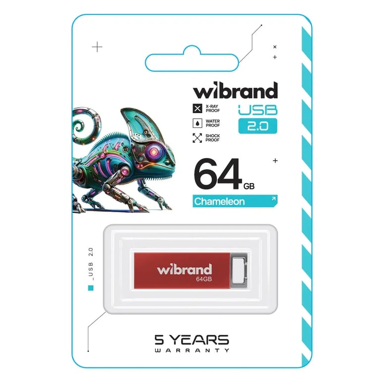 USB флеш накопичувач Wibrand 64GB Chameleon Red USB 2.0 (WI2.0/CH64U6R) - фото 2