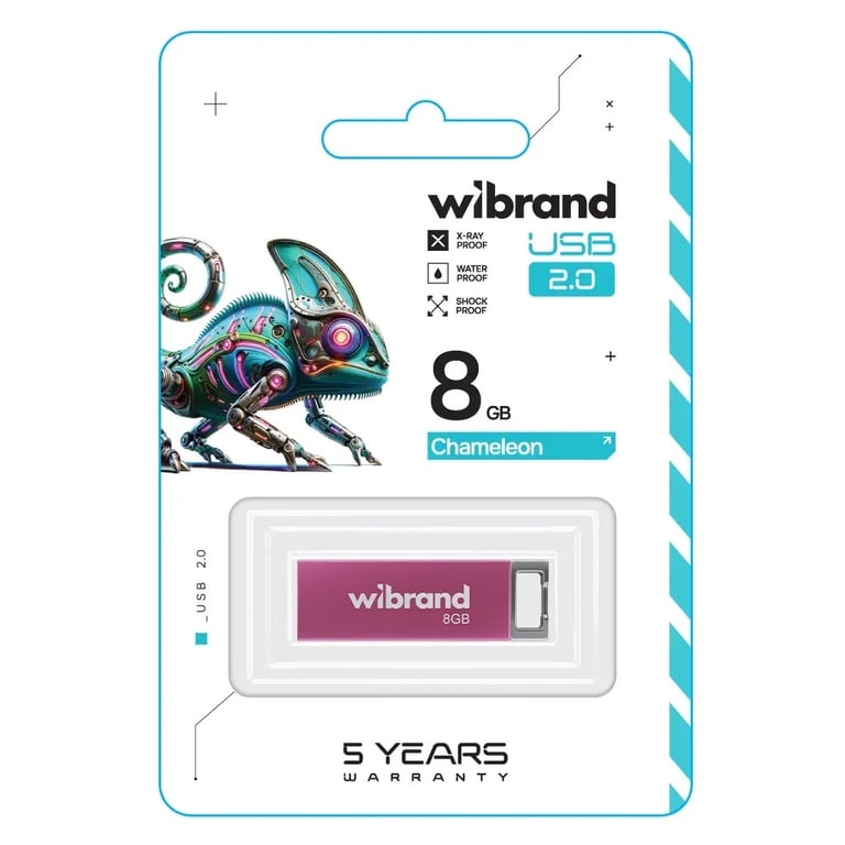 USB флеш накопичувач Wibrand 8GB Chameleon Pink USB 2.0 (WI2.0/CH8U6P) - фото 2