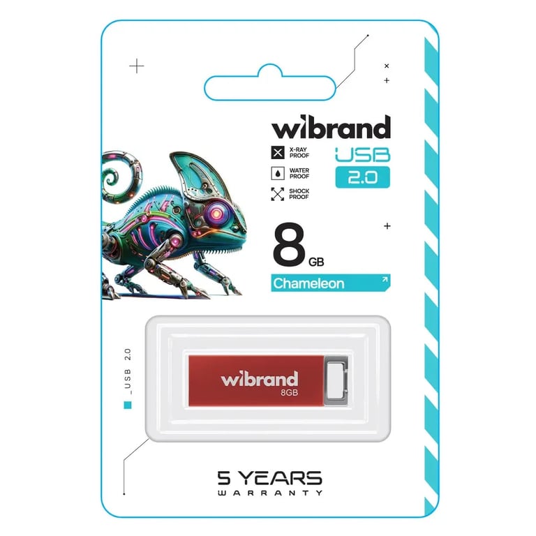 USB флеш накопичувач Wibrand 8GB Chameleon Red USB 2.0 (WI2.0/CH8U6R) - фото 2