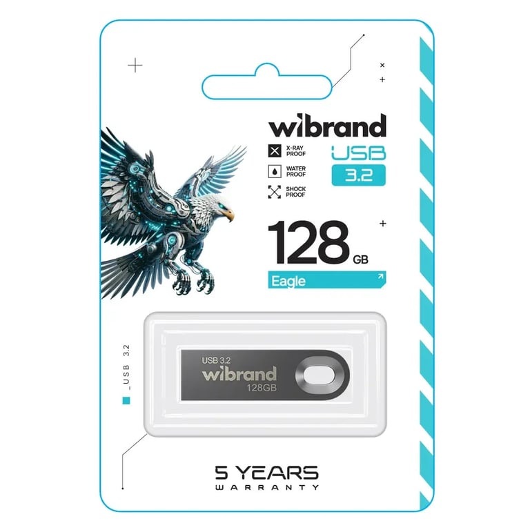 USB флеш накопичувач Wibrand 128GB Eagle Grey USB 3.2 Gen 1 (USB 3.0) (WI3.2/EA128U10G) - фото 2