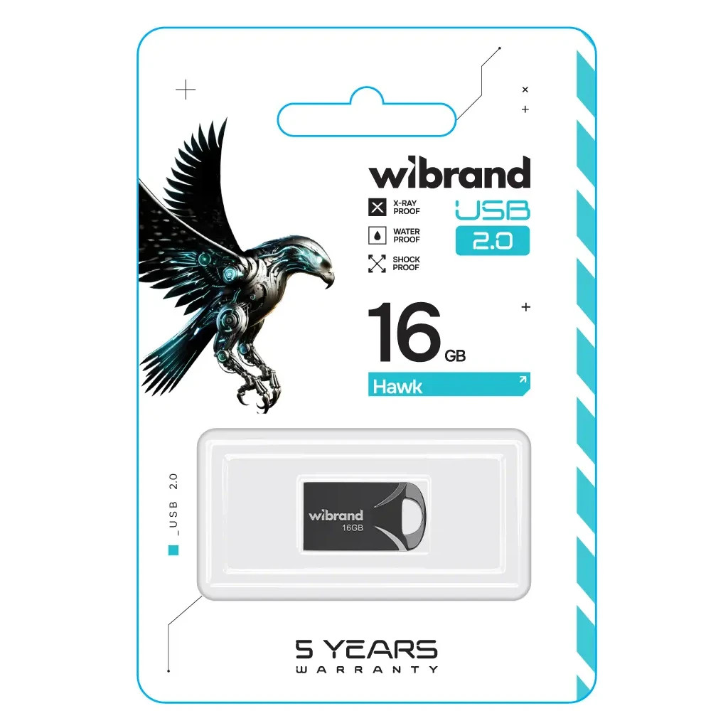 USB флеш накопичувач Wibrand 16GB Hawk Black USB 2.0 (WI2.0/HA16M1B) - фото 2 USB флеш накопичувач Wibrand 16GB Hawk Black USB 2.0 (WI2.0/HA16M1B) - фото 2