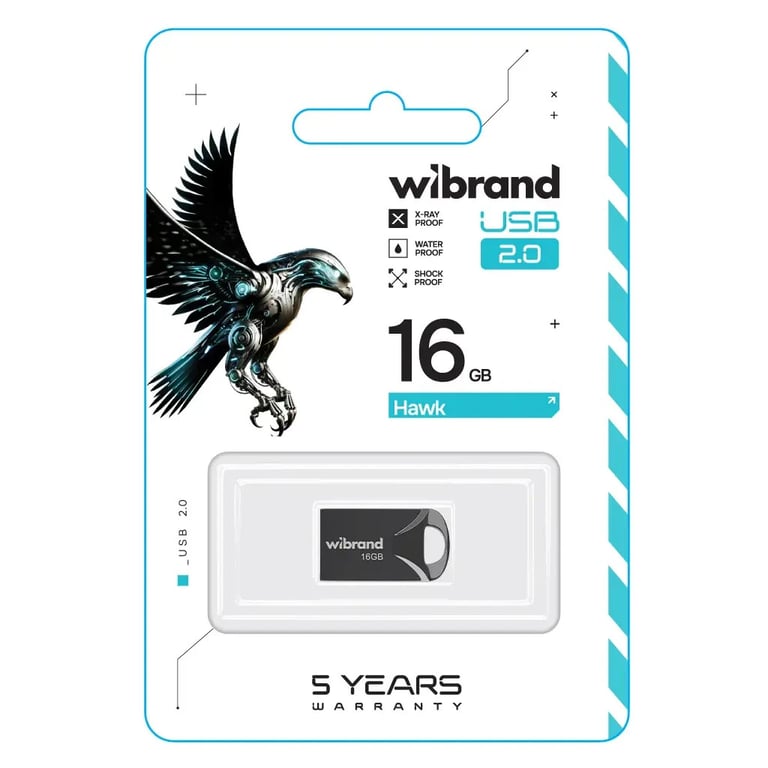 USB флеш накопичувач Wibrand 16GB Hawk Black USB 2.0 (WI2.0/HA16M1B) - фото 2