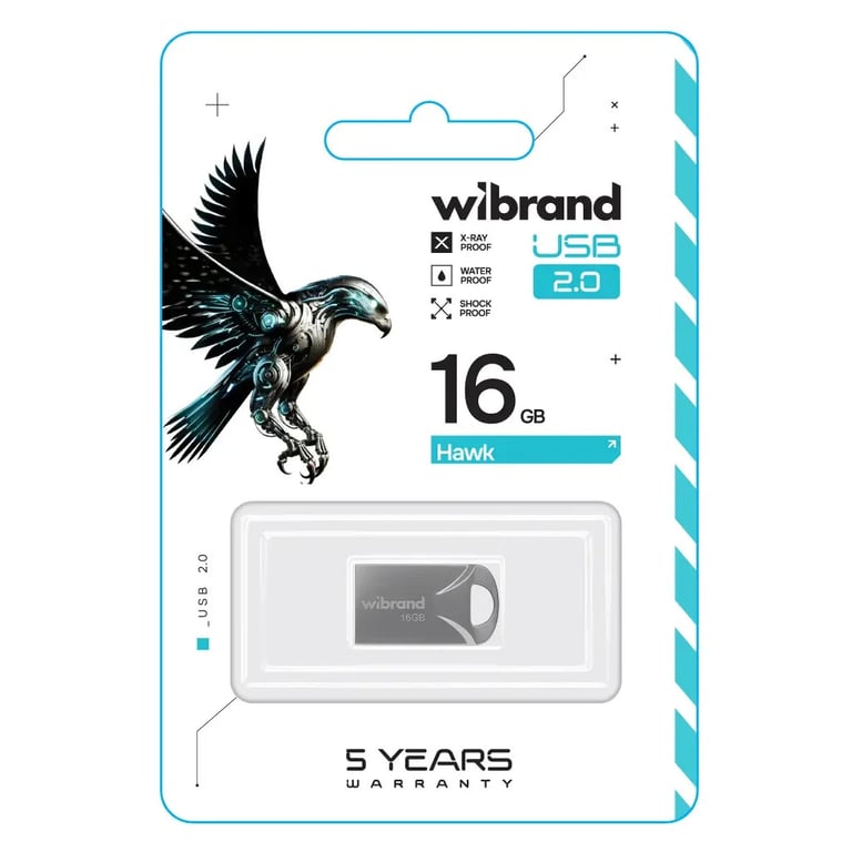 USB флеш накопичувач Wibrand 16GB Hawk Silver USB 2.0 (WI2.0/HA16M1S) - фото 2
