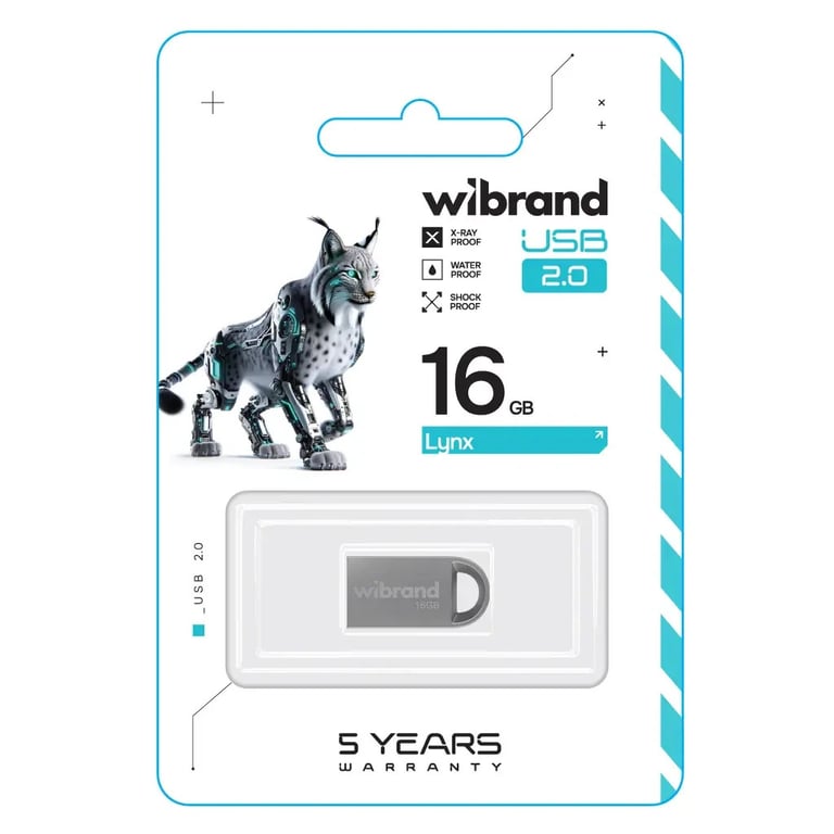 USB флеш накопичувач Wibrand 16GB lynx Silver USB 2.0 (WI2.0/LY16M2S) - фото 2