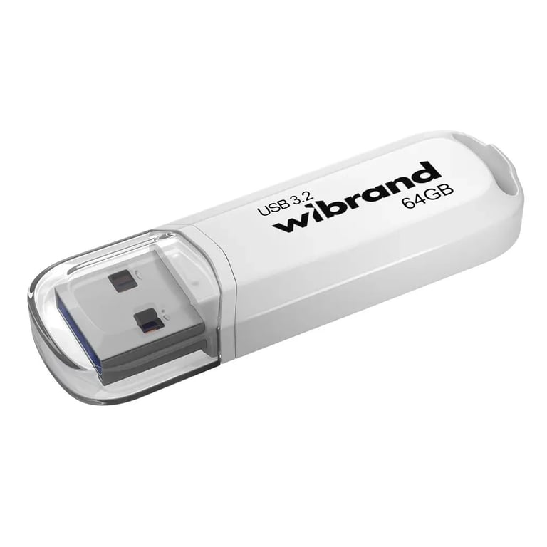 USB флеш накопичувач Wibrand 64GB Marten White USB 3.2 Gen 1 (USB 3.0) (WI3.2/MA64P10W) - фото 1