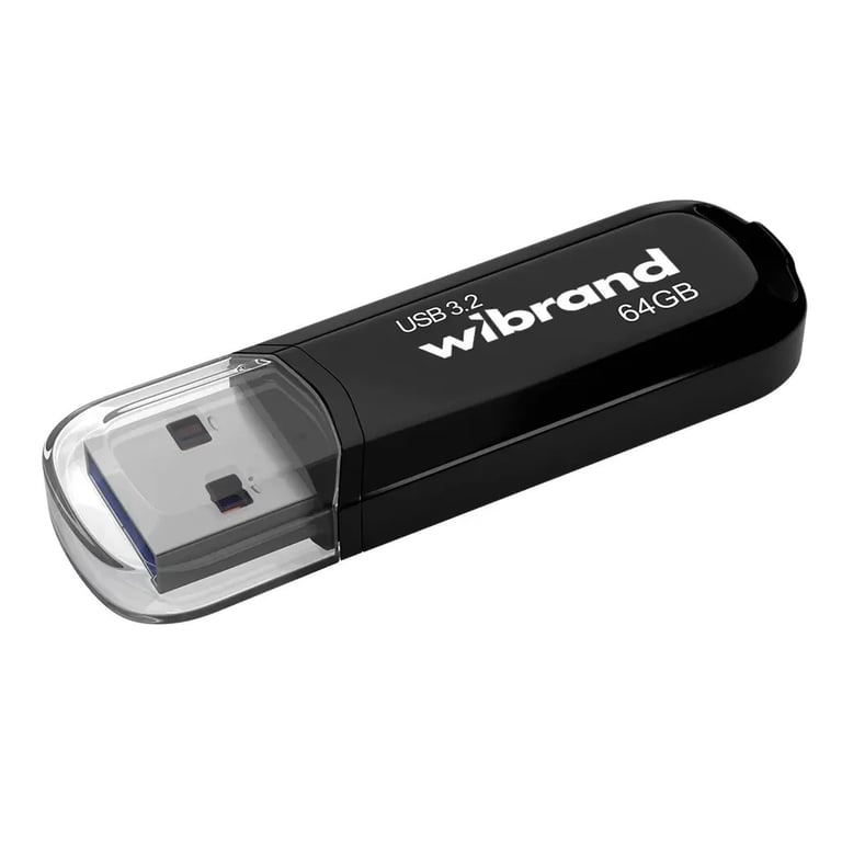 USB флеш накопичувач Wibrand 64GB Marten Black USB 3.2 Gen 1 (USB 3.0) (WI3.2/MA64P10B) - фото 1