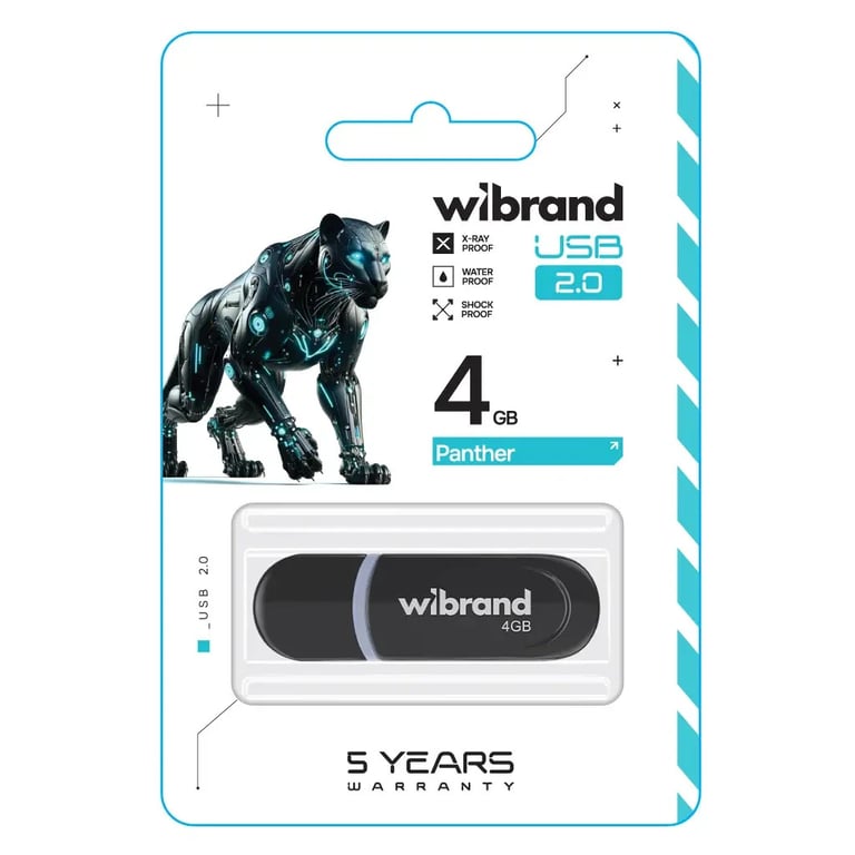 USB флеш накопичувач Wibrand 4GB Panther Black USB 2.0 (WI2.0/PA4P2B) - фото 2