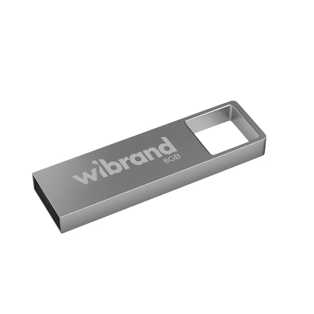 USB флеш накопичувач Wibrand 8GB Shark Silver USB 2.0 (WI2.0/SH8U4S) - фото 1