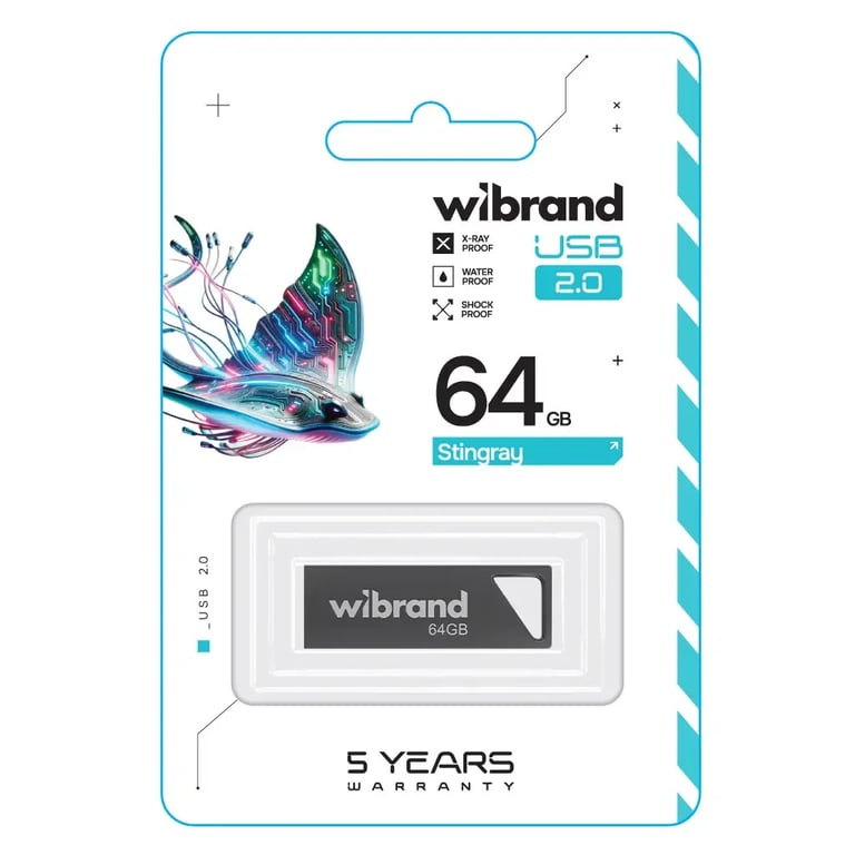 USB флеш накопичувач Wibrand 64GB Stingray Grey USB 2.0 (WI2.0/ST64U5G) - фото 2