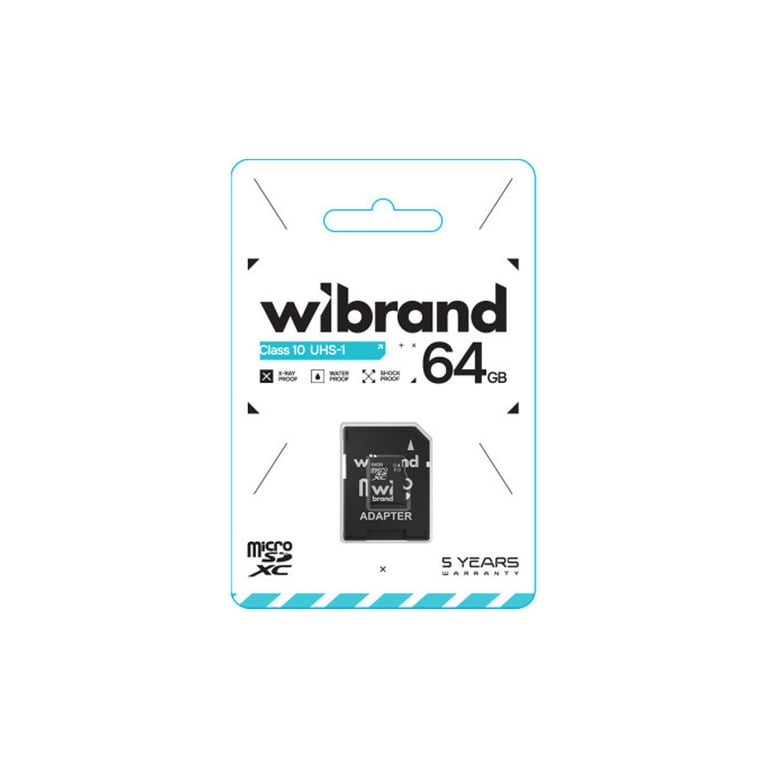 Карта пам'яті Wibrand 64GB mictoSD class 10 UHS-I (WICDXU1/64GB-A) - фото 2