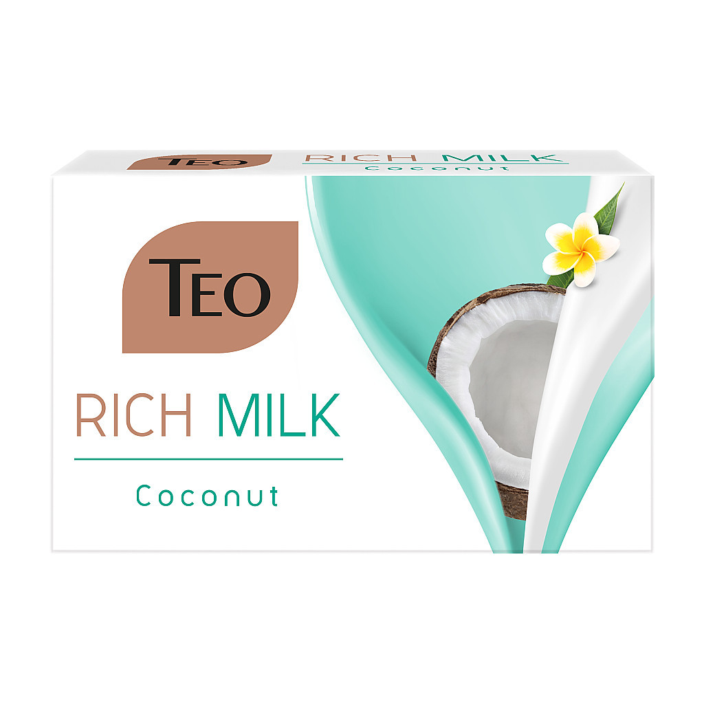 Тверде мило Teo Beauty Rich Milk Coconut 90 г (3800024047404) - фото 1