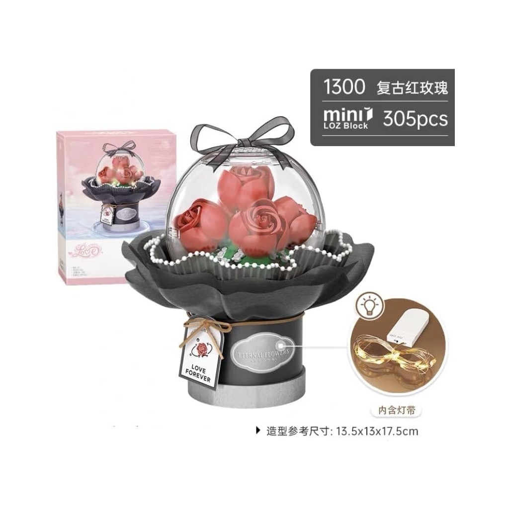 Конструктор LOZ mini букет троянд (1300) - фото 2 Конструктор LOZ mini букет троянд (1300) - фото 2