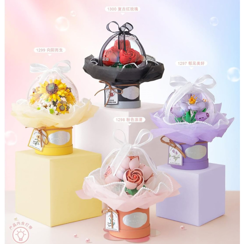 Конструктор LOZ mini букет троянд (1300) - фото 5 Конструктор LOZ mini букет троянд (1300) - фото 5