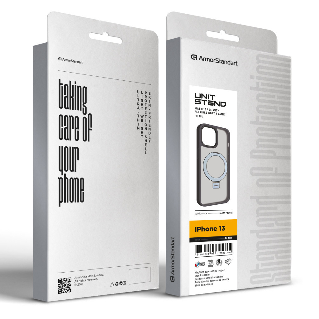 Чохол до мобільного телефона Armorstandart Unit Stand Apple iPhone 13 Black (ARM74893) - фото 2 Чохол до мобільного телефона Armorstandart Unit Stand Apple iPhone 13 Black (ARM74893) - фото 2
