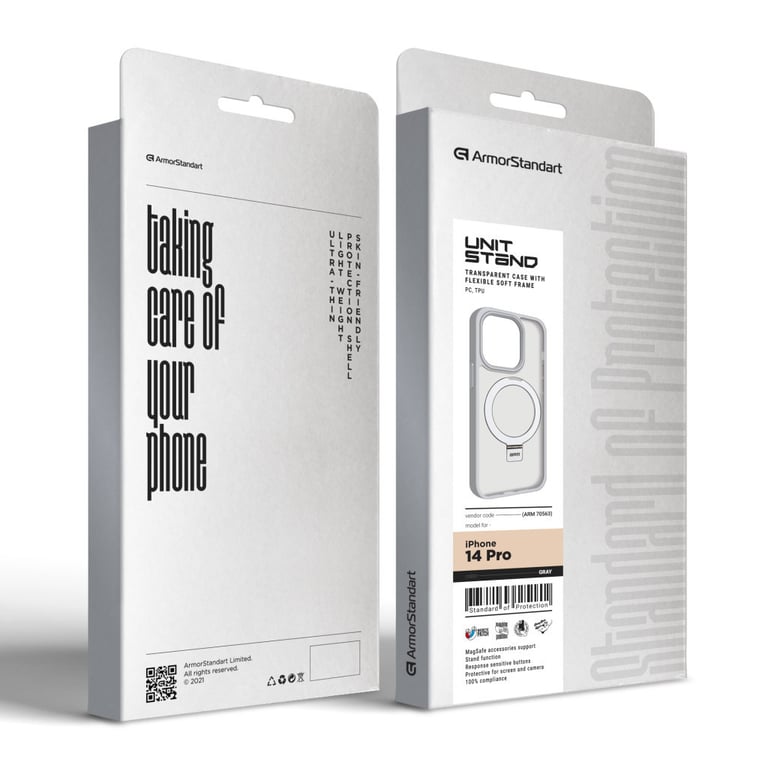 Чохол до мобільного телефона Armorstandart Unit Stand Apple iPhone 14 Pro Grey (ARM70563) - фото 2