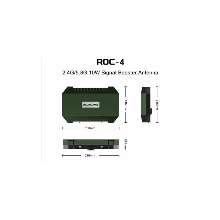 Підсилювач сигналу для дрона Acasom ROC-4 Green 2.4G/5.15/5.8G (10Вт) + кріплення до штативу (ROC-4 Green) - фото 6