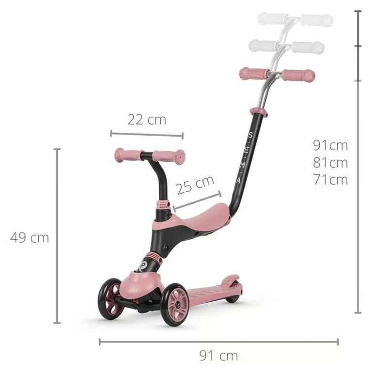 Самокат QPlay 5 в 1 Sema Pink (ST-004SemaPink) - фото 7