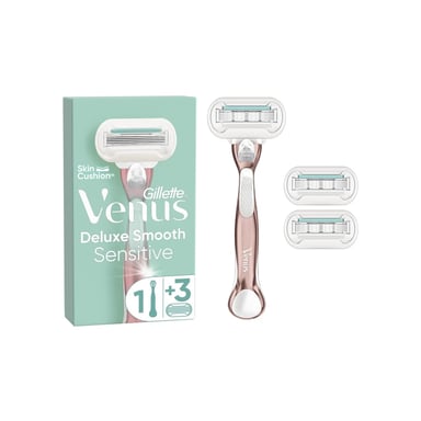 Бритва Gillette Venus Extra Smooth Sensitive RoseGold з 3 змінними картриджами (7702018609994) - фото 1