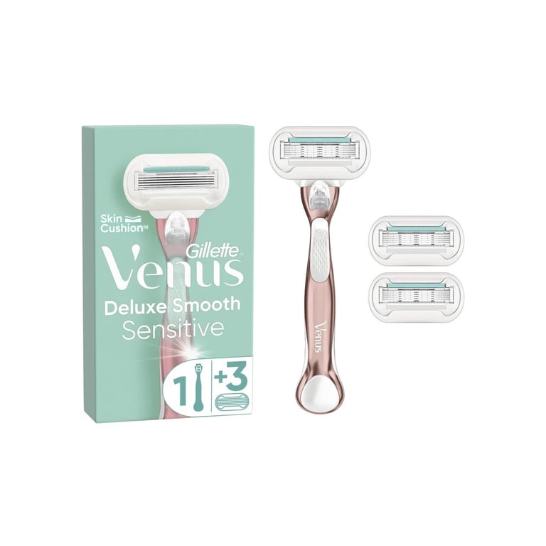 Бритва Gillette Venus Extra Smooth Sensitive RoseGold з 3 змінними картриджами (7702018609994) - фото 1