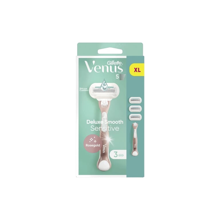 Бритва Gillette Venus Extra Smooth Sensitive RoseGold з 3 змінними картриджами (7702018609994) - фото 2