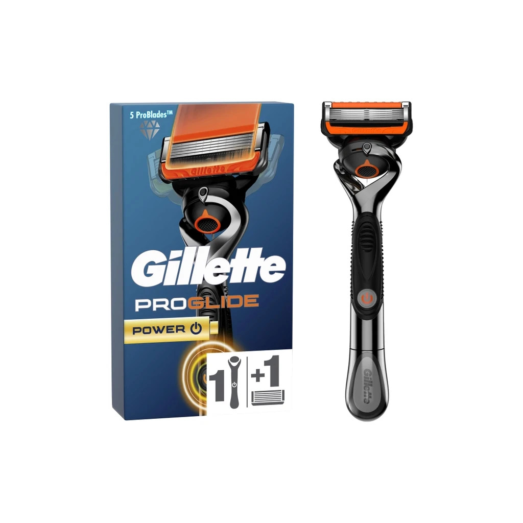 Бритва Gillette Fusion5 ProGlide Power з 1 змінним картриджем (7702018390786) - фото 1 Бритва Gillette Fusion5 ProGlide Power з 1 змінним картриджем (7702018390786) - фото 1