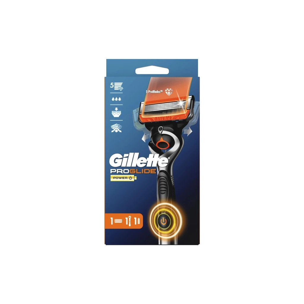 Бритва Gillette Fusion5 ProGlide Power з 1 змінним картриджем (7702018390786) - фото 2 Бритва Gillette Fusion5 ProGlide Power з 1 змінним картриджем (7702018390786) - фото 2