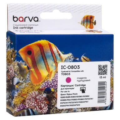 Картридж Barva Epson T0803 (C13T08034010/C13T08034011) 460ст, magenta (IC-0803) - фото 1