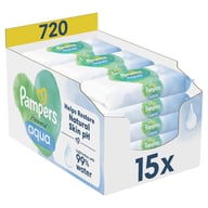 Дитячі вологі серветки Pampers Harmonie Aqua 15 пачок x 48 шт (8006540510247) - фото 1
