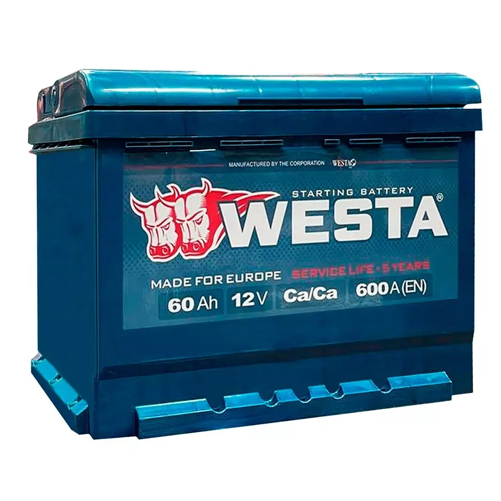 Акумулятор автомобільний Westa 6CT-60 А (0) А 600A Акумулятор автомобільний Westa 6CT-60 А (0) А 600A