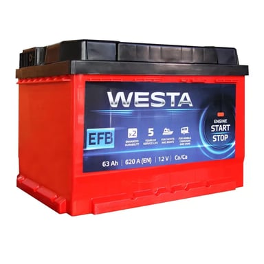 Акумулятор автомобільний Westa 6CT-63 А (0) RED EFB - фото 1