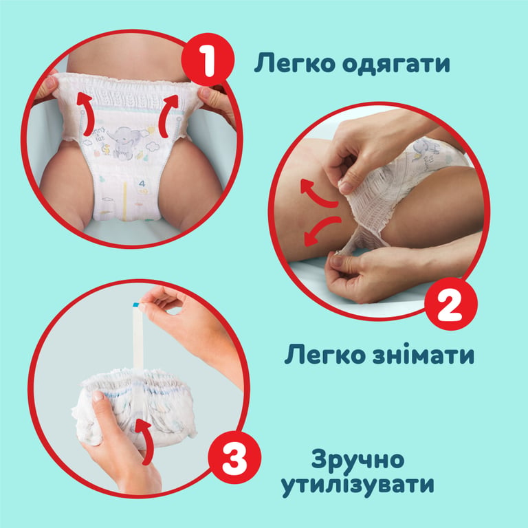 Підгузки Pampers трусики Pants Giant Розмір 6 (14-19 кг) 93 шт (8006540491010) - фото 3