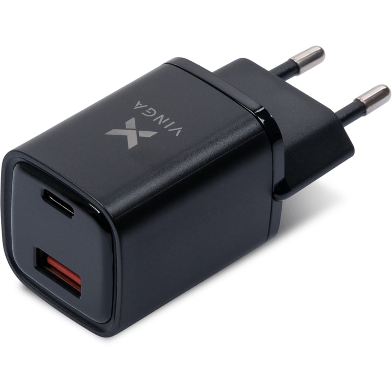 Зарядний пристрій Vinga USB-C PD30W + USB-A QC30W Display 33W Max (VCR30ACDB) - фото 2