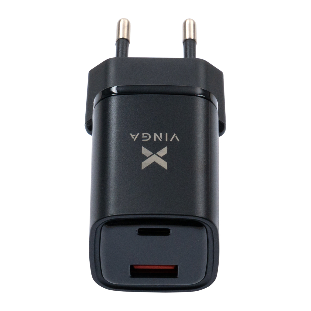 Зарядний пристрій Vinga USB-C PD30W + USB-A QC30W Display 33W Max (VCR30ACDB) - фото 3 Зарядний пристрій Vinga USB-C PD30W + USB-A QC30W Display 33W Max (VCR30ACDB) - фото 3