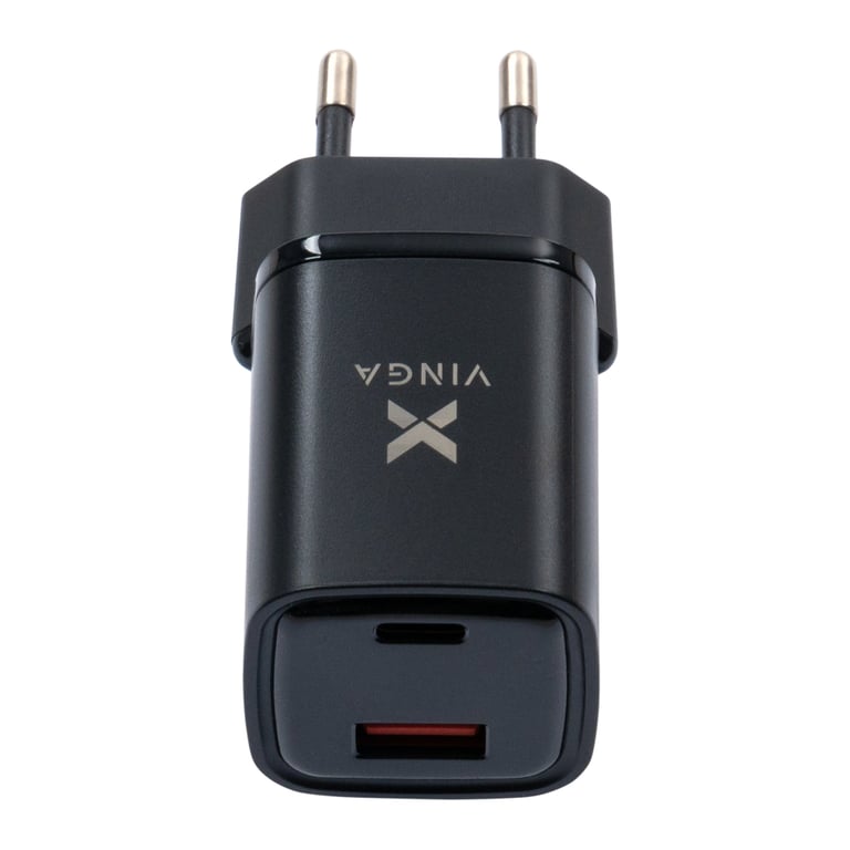 Зарядний пристрій Vinga USB-C PD30W + USB-A QC30W Display 33W Max (VCR30ACDB) - фото 3
