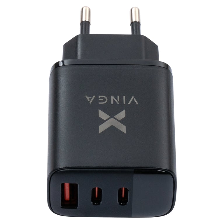 Зарядний пристрій Vinga 2xUSB-C PD30W + USB-A QC30W Display 30W Max (VCR30ACCDB) - фото 3