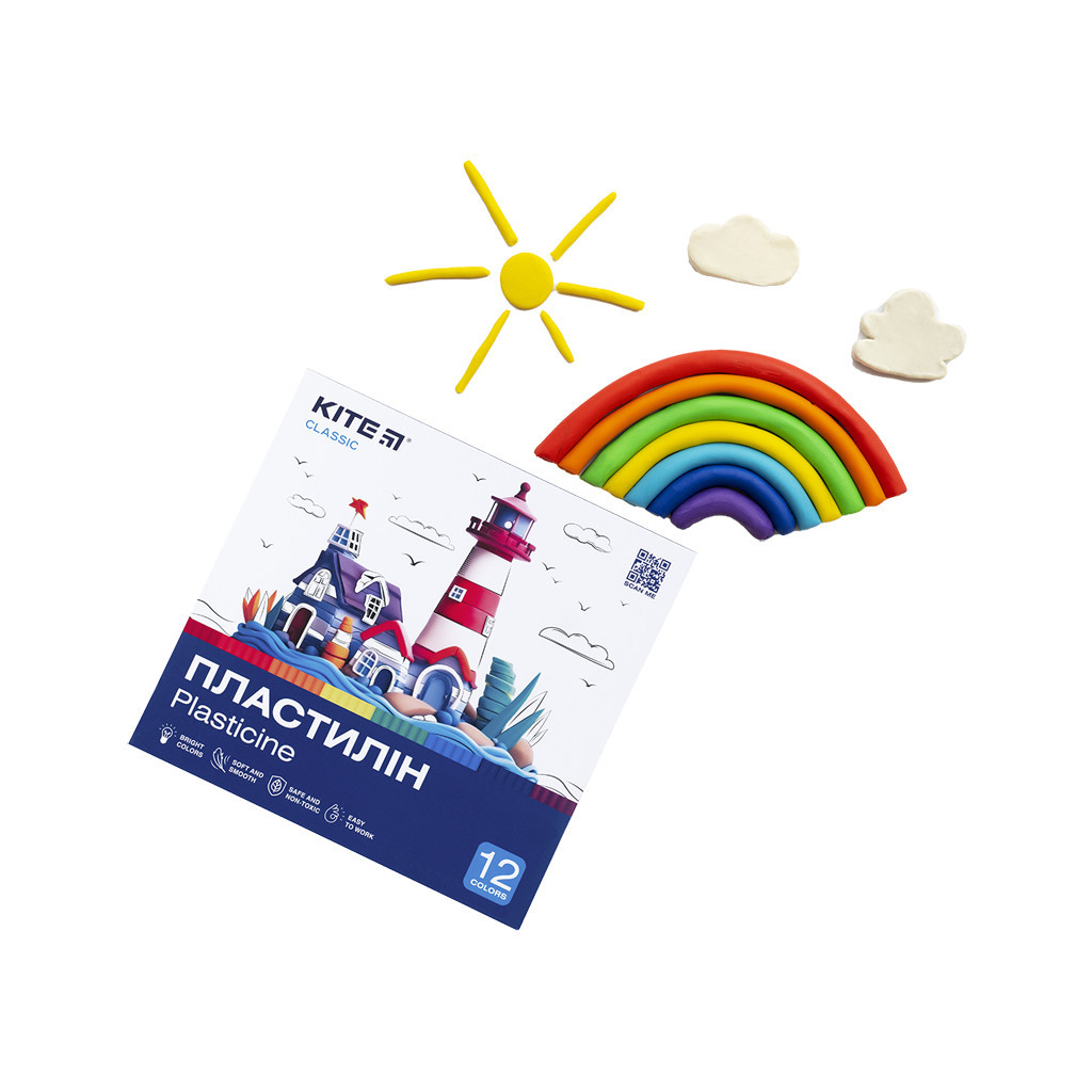 Пластилін Kite Classic 12 кольорів, 240 г (K-1086) - фото 6 Пластилін Kite Classic 12 кольорів, 240 г (K-1086) - фото 6