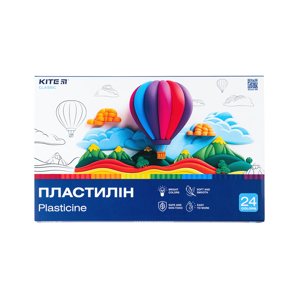Пластилін Kite Classic 24 кольори, 480 г (K-089) Пластилін Kite Classic 24 кольори, 480 г (K-089)