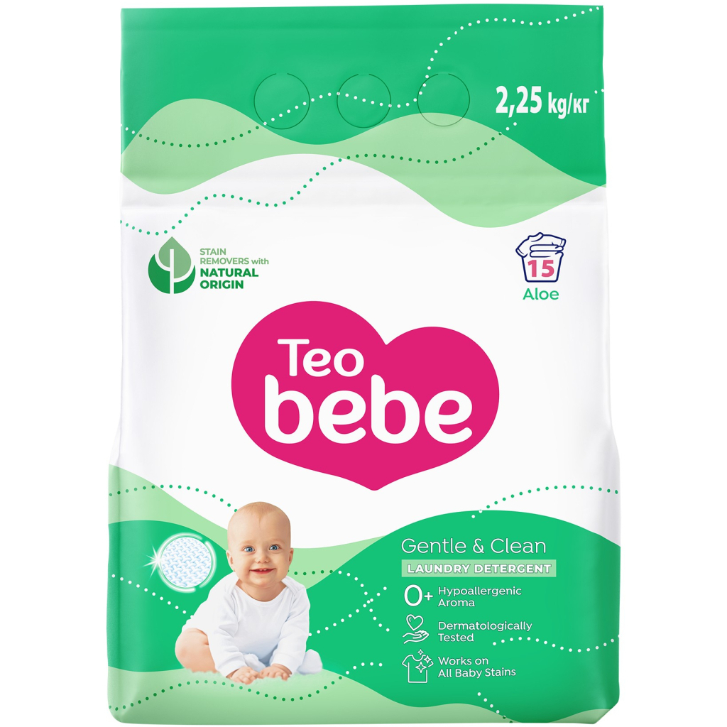 Пральний порошок Teo bebe Gentle & Clean Aloe 2.25 кг (3800024048456) - фото 1 Пральний порошок Teo bebe Gentle & Clean Aloe 2.25 кг (3800024048456) - фото 1