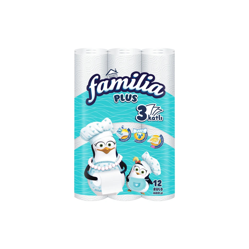 Паперові рушники Familia 90 відривів 3 шари 12 рулонів (8690536011148) Паперові рушники Familia 90 відривів 3 шари 12 рулонів (8690536011148)