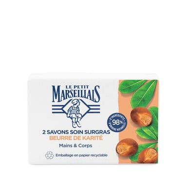 Тверде мило Le Petit Marseillais З олією Ши 2 x 100 г (3574661681108) - фото 1