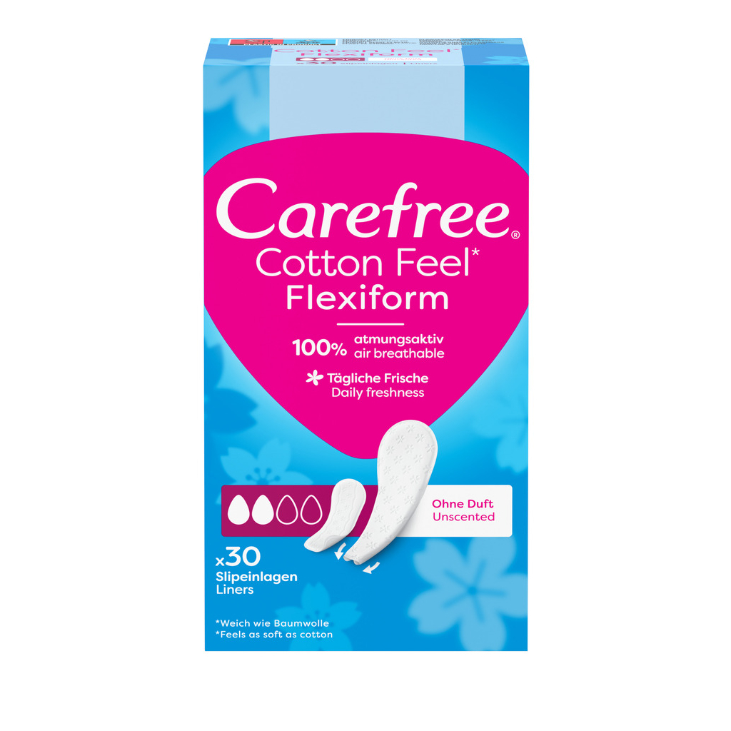 Щоденні прокладки Carefree Cotton Feel FlexiForm 30 шт. (3574661257044) - головне фото